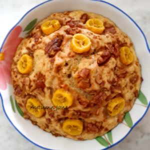 Steamed or Baked Banana Walnut Cake