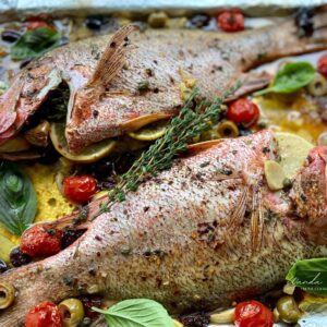 Mediterranean Baked Fish with Olives & Thyme