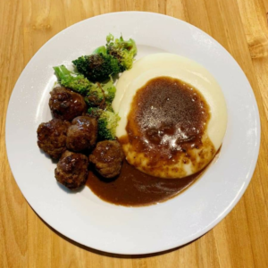 Swedish Meatballs With Whipped Potatoes