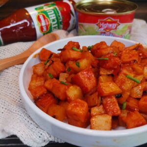 Potato With Luncheon Meat In Sweet Sauce